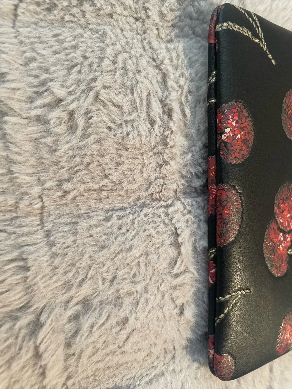 COACH Black Sequin Cherry Wristlet